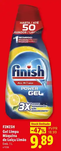 Lidl Finish gel limpa máquina de loiça limão promoção