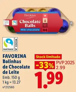 Lidl favorina bolinhas de chocolate de leite promoção