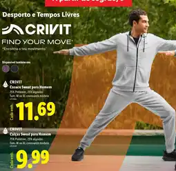Lidl Crivit casaco sweat para homem promoção