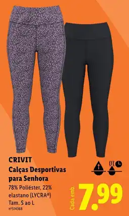 Lidl Crivit calças desportivas para senhora promoção