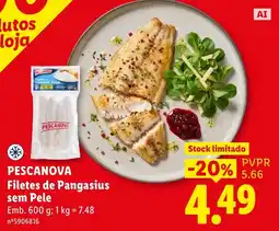 Lidl Pescanova filetes de pangasius sem pele promoção