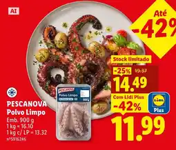 Lidl Pescanova polvo limpo promoção
