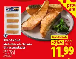 Lidl Pescanova medalhões de salmão ultracongelados promoção