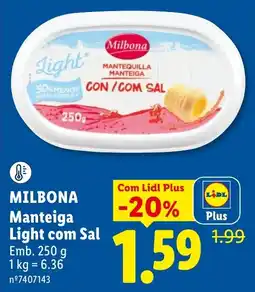 Lidl Milbona Manteiga Light com Sal promoção