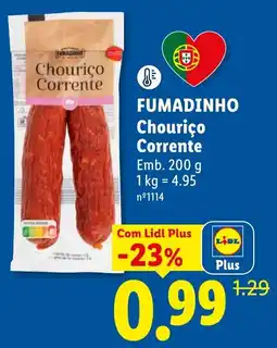 Lidl Fumadinho Chouriço Corrente promoção