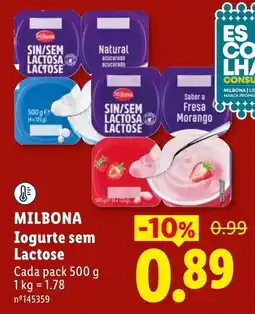Lidl Milbona iogurte sem lactose promoção