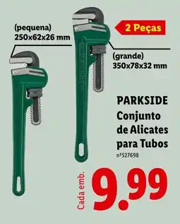 Lidl parkside conjunto de alicates para tubos promoção