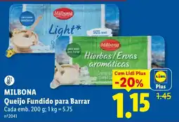 Lidl Milbona Queijo Fundido para Barrar promoção