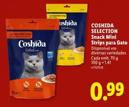 Lidl Coshida Selection Snack Mini Strips para Gato promoção