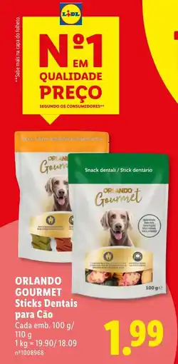 Lidl Orlando gourmet sticks dentais para cão promoção