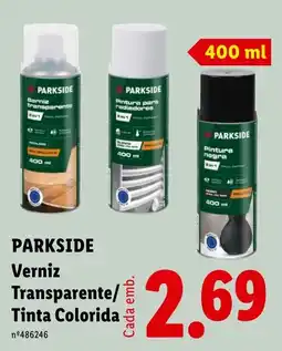 Lidl Parkside verniz transparente/tinta colorida promoção