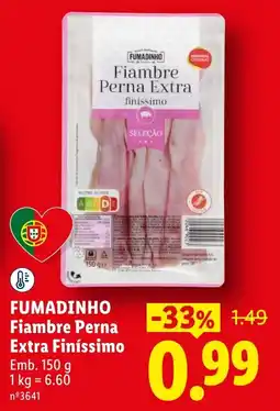 Lidl Fumadinho Fiambre Perna Extra Finíssimo promoção