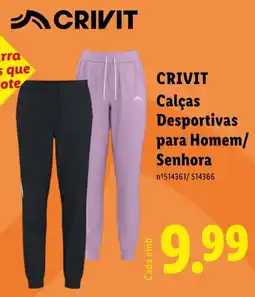Lidl Crivit calças desportivas para homem/senhora promoção
