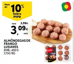 Continente almôndegas de frango lusíaves promoção