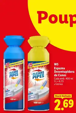 Lidl W5 espuma desentupidora de canos promoção