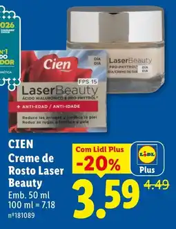 Lidl Cien Creme de Rosto Laser Beauty promoção