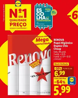 Lidl Renova Papel Higiênico Duplex Chic Cheap promoção