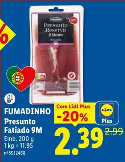 Lidl Fumadinho presunto fatiado 9m promoção