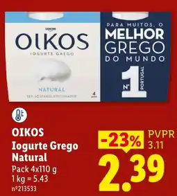 Lidl Oikos iogurte grego natural promoção