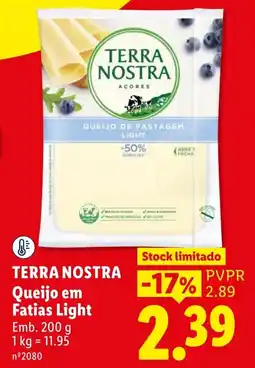 Lidl Terra nostra queijo em fatias light promoção