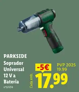 Lidl Parkside soprador universal 12 v a bateria promoção