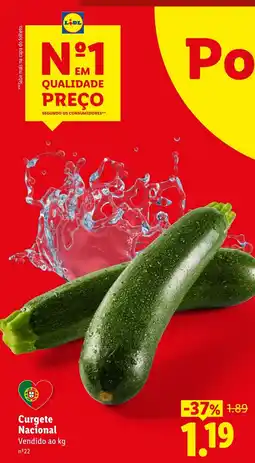 Lidl Curgete Nacional promoção