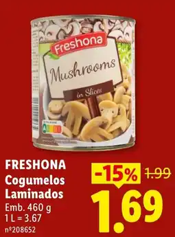 Lidl Freshona cogumelos laminados promoção