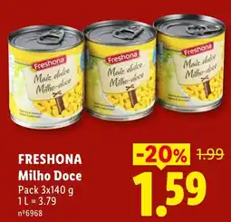 Lidl Freshona milho doce promoção