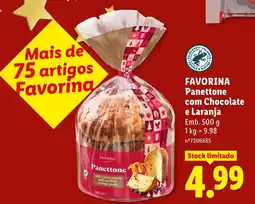 Lidl favorina panettone com chocolate e laranja promoção