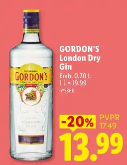 Lidl gordon's london dry gin promoção