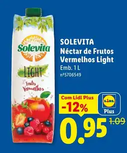 Lidl Solevita Néctar de Frutos Vermelhos Light promoção