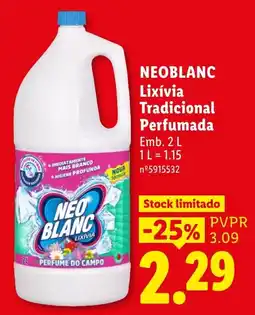 Lidl Neo blanc lixívia tradicional perfumada promoção