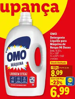 Lidl Omo detergente liquido para maquina de roupa 96 doses promoção