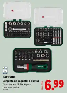 Lidl Parkside conjunto de roquetes e pontas promoção