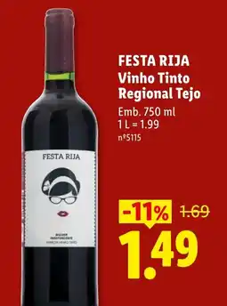 Lidl Festa Rija Vinho Tinto Regional Tejo promoção