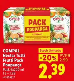 Lidl Compal nectar tutti frutti pack poupança promoção