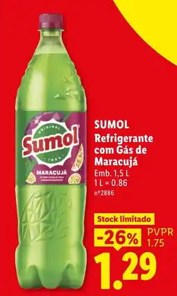 Lidl Sumol refrigerante com gás de maracujá promoção
