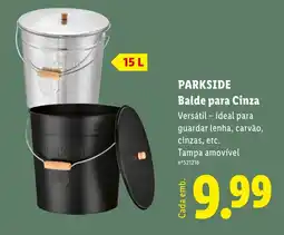 Lidl Parkside balde para cinza promoção