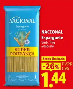 Lidl Nacional esparguete promoção