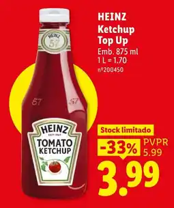 Lidl Heinz ketchup top up promoção