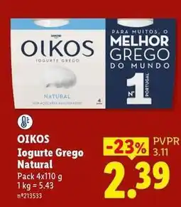 Lidl Oikos - iogurte grego natural promoção