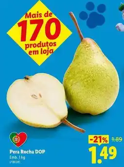 Lidl Pera rocha dop promoção