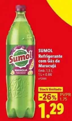 Lidl Sumol - refrigerante com gás de maracujá promoção