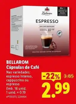 Lidl Bellarom - capsulas de cafe promoção