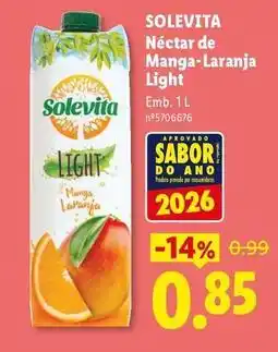 Lidl Solevita - nectar de manga-laranja light promoção