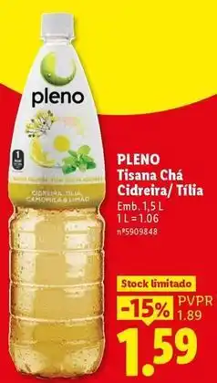 Lidl Pleno - tisana cha cidreira/tilia promoção