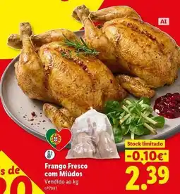 Lidl Frango fresco com miudos promoção