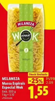 Lidl Milaneza - masas espirals especial wok promoção
