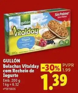 Lidl Guillón - bolachas vitalday com recheio de iogurte promoção
