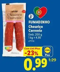 Lidl Fumadinho - chourico corrente promoção